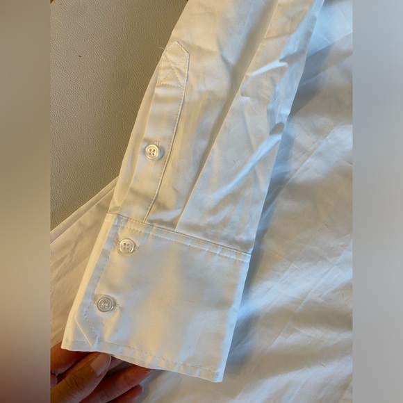 ZARA white BACK TAB POPLIN Cotton lapel collar and long sleeves SHIRT size M NWT - Picture 16 of 16